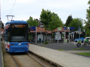 Endhaltestelle Druseltal Linie 3 in Kassel.