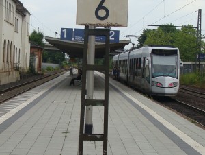 Die Linie RT 3 an ihrem Endpunkt in Hofgeismar.