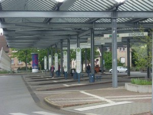 Der Zentrale Omnibusbahnhof (ZOB) in Bensheim.