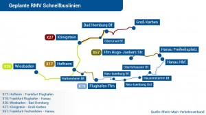 Das sollen die Schnellbuslinien rund um Frankfurt werden, so der HR und der RMV. Quelle dieser Karte: hessenschau.de